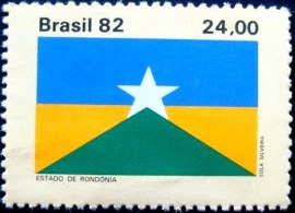 Selo postal do Brasil de 1982 bandeira Rondonia