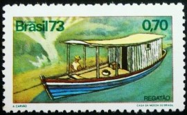 Selo postal do Brasil de 1973 Regatão N