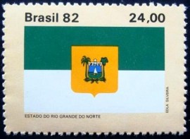 Selo postal do Brasil de 1982 bandeira R. G. Norte
