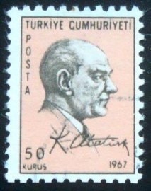 Selo postal da Turquia de 1967 Ataturk 2v 50