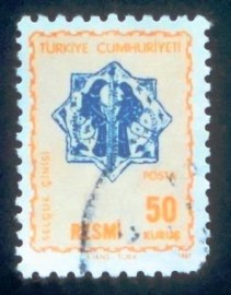 Selo postal da Turquia de 1967 On Service 50