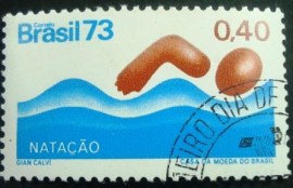 Quadra de selos postais do Brasil de 1973 Natação - 774 N1D