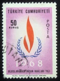 Selo postal da Turquia de 1968 Human rights 50