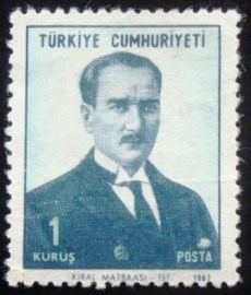 Selo postal da Turquia de 1968 Ataturk 1