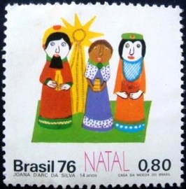 Selo postal Brasil de 1976 Reis Magos