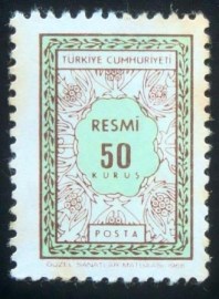 Selo postal da Turquia de 1968 On Service 50