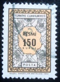 Selo postal da Turquia de 1968 On Service 150