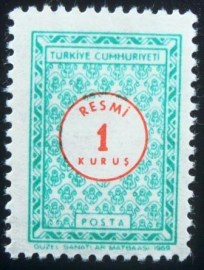 Selo postal da Turquia de 1969 On Service 1