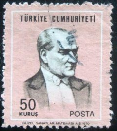 Selo postal da Turquia de 1970 Ataturk 50