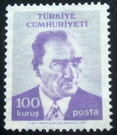 Selo postal da Turquia de 1971 Ataturk 100