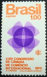 Selo postal do Brasil de 1973 Cãmara de Comércio