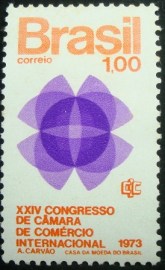 Selo postal do Brasil de 1973 Cãmara de Comércio - C 780 N