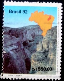 Selo postal do Brasil de 1992 Canyons