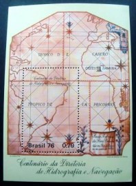 Bloco postal do Brasil de 1976 Diretoria Navegação Marinha