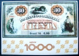 Bloco postal do Brasil de 1976 Banco do Brasil