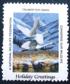 Selo Cinderela dos Estados Unidos Trumpeter Swan