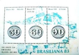 Bloco postal do Brasil de 1983 Victor Meirelles