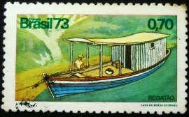 Selo postal do Brasil de 1973 Regatão