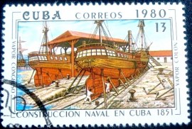 Selo postal de Cuba de 1980 El Colón