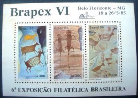 Bloco postal do Brasil de 1984 Pinturas Rupestres