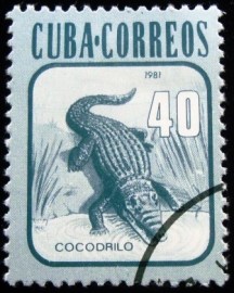 Selo postal de Cuba de 1981 Cuban Crocodile