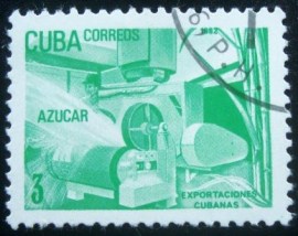 Selo postal de Cuba de 1982 Sugar processing plant