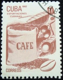 Selo postal de Cuba de 1982 Coffee