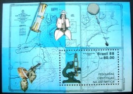 Bloco postal do Brasil de 1988 Antártica