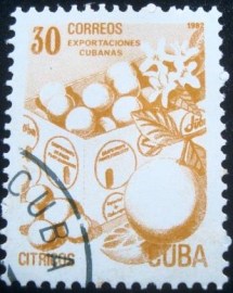 Selo postal de Cuba de 1982 Citrus fruit