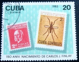 Selo postal de Cuba de 1983 Carlos J. Finlay