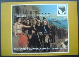 Bloco postal do Brasil de 1989 Centenário da Proclamação República