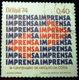 Selo postal do Brasil de 1974 Imprensa - C 835 U