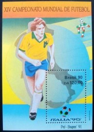 Bloco postal do Brasil de 1990 Copa do Mundo da Itália 1990