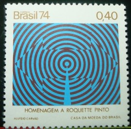 Selo postal do Brasil de 1974 Rádio