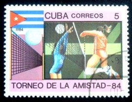 Selo postal de Cuba de 1984 Volleyball 5