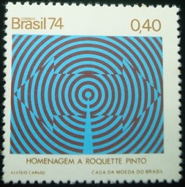 Selo postal do Brasil de 1974 Rádio - C 836 N