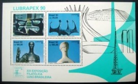 Bloco postal do Brasil de 1990 LUBRAPEX 90