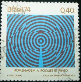 Selo postal do Brasil de 1974 Rádio - C 836 U