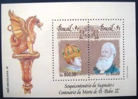 Bloco postal do Brasil de 1991 Pró-Brasiliana 93