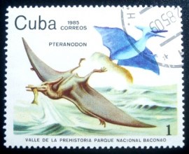 Selo postal do Cuba de 1985 Pteranodon