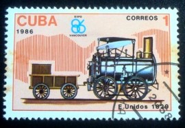 Selo postal de Cuba de 1986 Stourbridge Lion