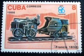 Selo postal de Cuba de 1986 France 1830