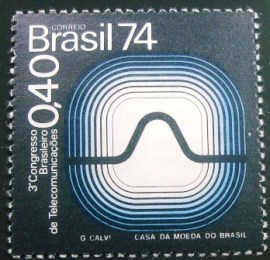 Selo postal do Brasil de 1974 Telecomunicações - C 850 N