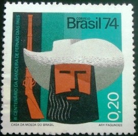 Selo postal do Brasil de 1974 Fernão Dias Paes