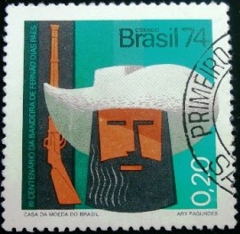 Selo postal do Brasil de 1974 Fernão Dias Paes - C 851 M1D