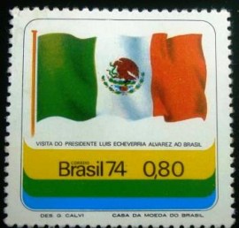Selo postal do Brasil de 1974 Luis Echeverria Alvarez  - C 852 N