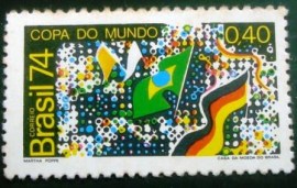 Selo postal do Brasil de 1974 Alemanha Campeã 74