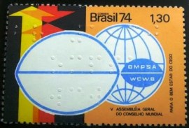 Selo postal Comemorativo do Brasil de 1974 - C 854 N
