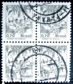 Quadro de selos postais do Brasil de 1979 Quebra do Babaçu