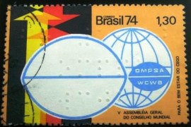 Selo postal Comemorativo do Brasil de 1974 - C 854 U
